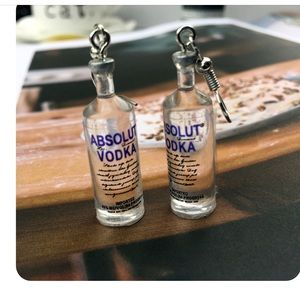 Absolut Vodka bottle earrings